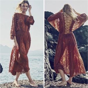 Zimmerman lace up 100% silk dress. Xs
